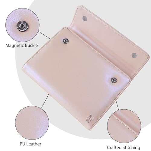 WALNEW Passport Holder for 2, RFID Blocking Passport Book Wallet Cover Case Women Men, PU Leather Travel Essentials Accessories Document Holder, Pink