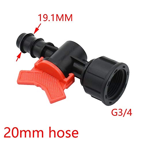 LXH-SH Easy to install 10PCS Female Thread G3/4 To The 16mm 20mm Hose Irrigation Valve Garden Tap 5/8 1/2 Inch Hose Mini Valve Waterstop Connectors (Color : 20mm hose)