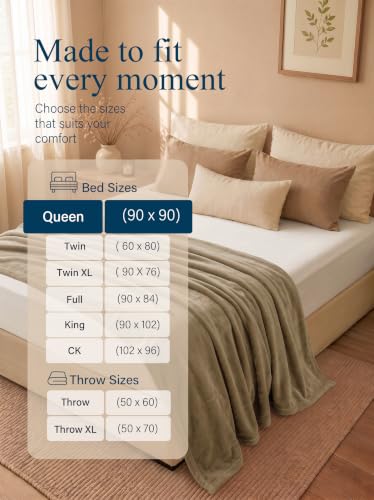 Image of Utopia Bedding Ultra Soft Fleece Bed Blanket Queen Size Camel (90x90 Inch)