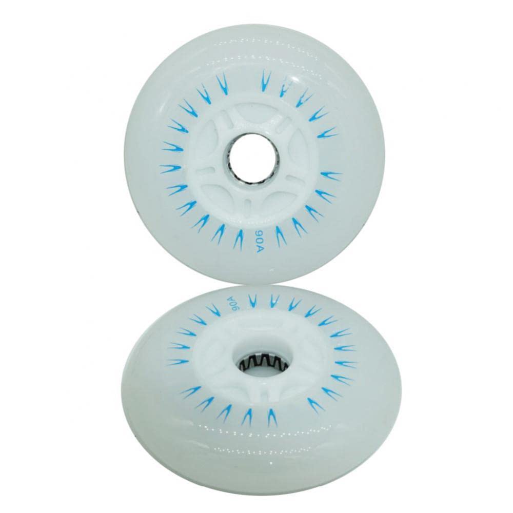 Lot de 4 roues de patins à roulettes en ligne avec DEL, roues lumineuses durables et lumineuses pour glissement, 70 mm, bleu