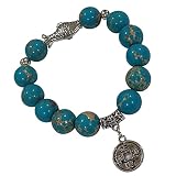 Heavens Tvcz Turquoise Stone Blue Jewelry Bracelets for Women Healing Energy Charms with Pendant Fis