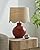 BoutiqueRugs Pojezerje Bohemian Ceramic Table Lamp for Bedroom, Bedside Nightstand - Decorative Boho Tabletop Lamp for Living Room - Rattan Shade - Rust, Brown, Beige