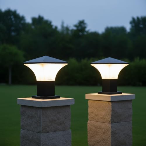 Image of BrighLyt Outdoor Gate Light & Garden Lamp for Home - Waterproof Pillar Light for Main Entrance, Balcony & Pathway (GL01, Pack of 2)