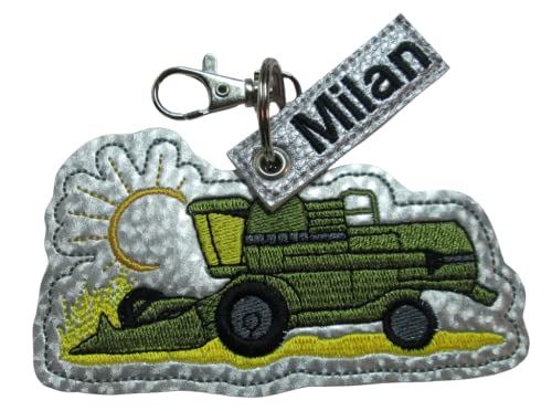 Schlüsselanhänger mit NAMEN personalisierbar Mähdrescher Anhänger für...