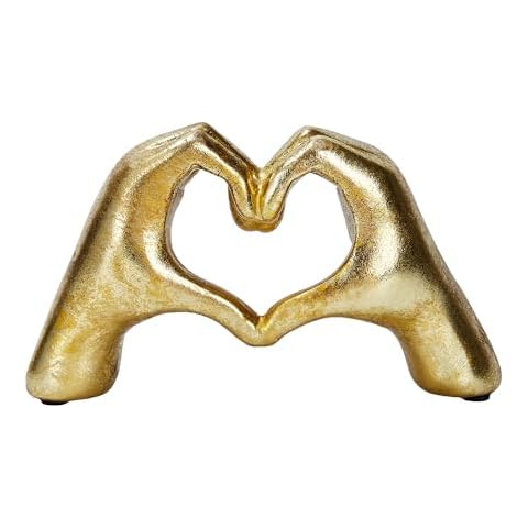 OTARTU Heart Hands Sculpture,Gold Living Room Décor, Cute Gesture Heart Shaped Decoration, Modern Love Statue Finger,I Love You Hands Heart Art Sculpture Home Wedding Decoration (Gold) Cover