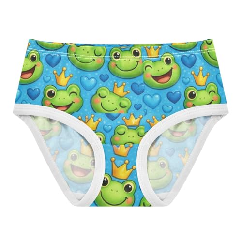 Joisal Cotton Girls Underwear Toddler Cute Cartoon Frog Blue Golden Cute Panties Girl Flower Briefs Underpants 2t