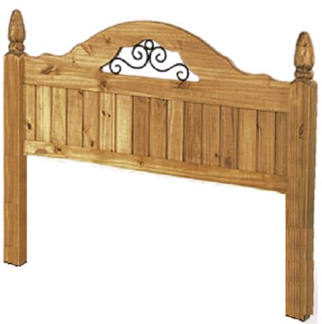 Cabecero Rústico Pino Macizo para Camas de 105 cm (116x116x8,5cm)