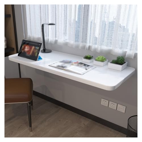 Estante plegable de pared para escritorio, estante oculto que ahorra espacio para cocina, bar, estación de costura, color blanco (35.4 x 15.75 pulgadas), versátil, resistente, fácil de instalar