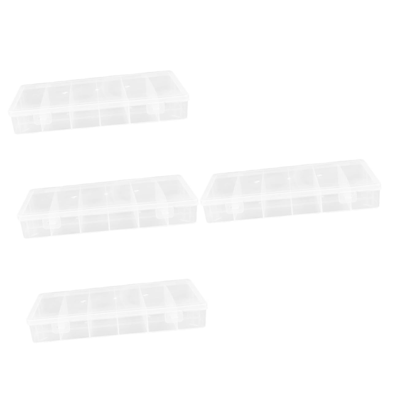 NOLITOY 4 Set Scatola Multi Scomparti Con Scomparti Verticali Organizer Rettangolare Trasparente Per Gioielli E Accessori Contenitore Facile Da E Smontare Per Domestico 2 Pezzi*4