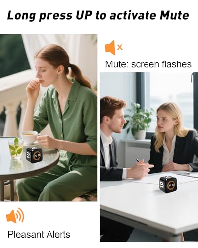 Image of Pomodoro Timer Cube for Productivity - 5 /25 /10 /50 Minutes Preset, Digital Gravity Sensor Desk Visual Timer for ADHD, Silent Mode, Ideal for Office, Study, Kitchen & Kids