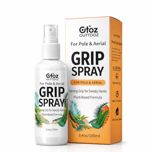 OUTTDOZ Pole Grip Spray for Pole Dancing & Aerial Yoga Sticky Hands Grip for Sweaty Hands Quick-Dry Pole Grip Spray for Stripper Pole Grip No Chalk Residue Beginner-Friendly Plant-Based