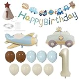 JDNFKG 1 Juego del Juego De Decoración De Cumpleaños Y 1 Pieza De Baby Birthding Birthdayshut, Dibujos Animados, Globos De Diversión, Pancarta Decorativa Dulce, Suministros De Decoración De Fiestas.