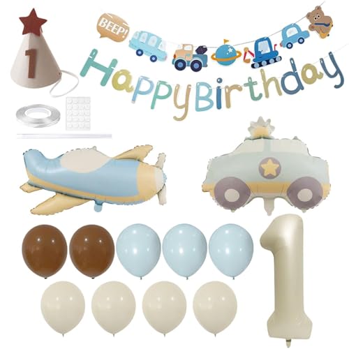 Jdnfkg 1 Juego Del Juego De Decoración De Cumpleaños Y 1 Pieza De Baby Birthding Birthdayshut, Dibujos Animados, Globos De Diversión, Pancarta Decorativa Dulce, Suministros De Decoración De Fiestas.