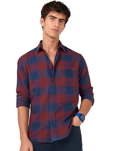 Chemise en pur coton Bewakoof à carreaux avec col et manches longues d'excellence
