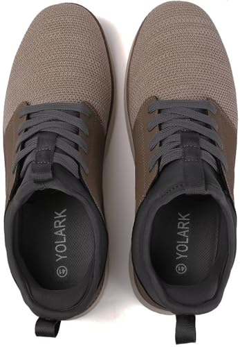 Image of YOLARK Men Casual Dress Shoes Fashion Sneakers Lightweight Breathable Laceless Walking Shoes Gym Tennis Athletic