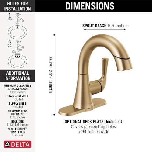 Kayra Single Handle Pull-Down Bathroom Faucet