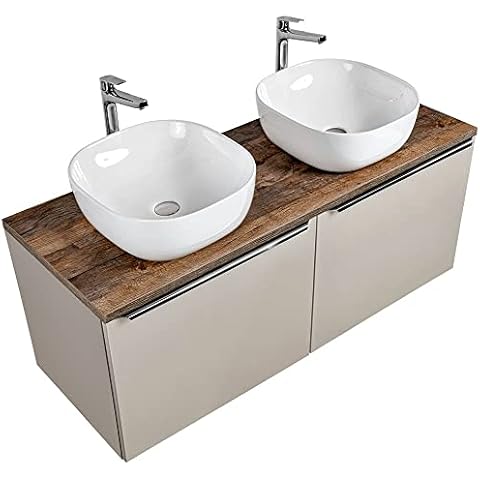 Lomadox Badmöbel Waschtisch-Unterschrank Set 120cm Cover