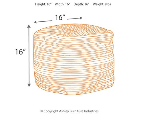 Signature Design By Ashley Absalom Hemp Pouf, 16 X 16 Inches, Multicolored #TOP3