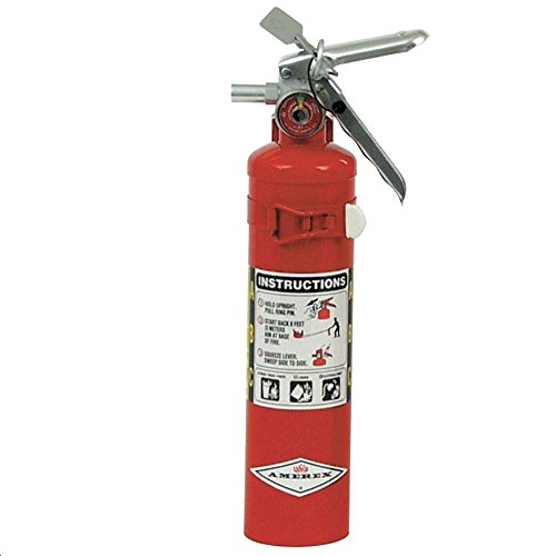 Amerex B417T 2.5 Pound Stored Pressure ABC Dry Chemical 1A:10B:C Multi-Purpose Fire Extinguisher for Class A, B and C Fires with Anodized Aluminum Valve, Vehicle Bracket and Nozzle, 15.34 fl. oz.