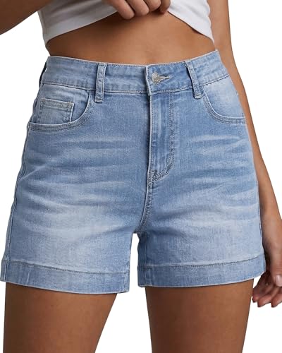 luvamia Loose Denim Shorts Women Womens Plus Size Shorts for Women Trendy 2026 Cool Blue Size XX-Large 20 22