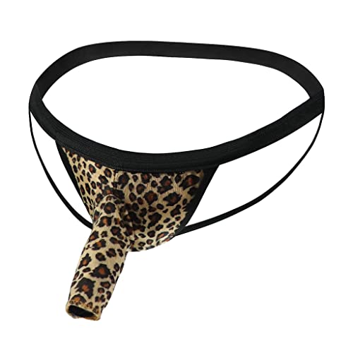 Men's Jockstrap Leopard Zebra Underwear Pouch Briefs Long U Bulge Pouch Sexy Low Waist Funny Underwear Lover Gift