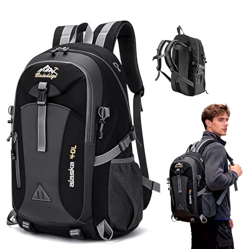 Flamint Wanderrucksack 40L für Herren & Damen, Leicht & Packbar - Wasserdichter Reiserucksack mit Atmungsaktivem Rücken, Outdoorrucksack für Trekking, Bergsteigen, Reisen