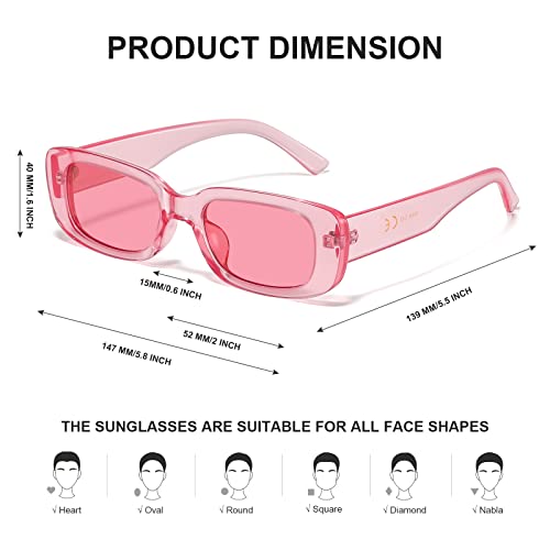 Image of JASPIN Rectangle Sunglasses for Women Men Trendy Y2k Retro 90s Sun Glasses UV Protection Cool Square Frame