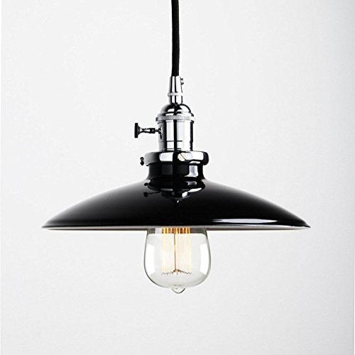 Suspension industrielle noire Ø 25.5 cm pour ampoule E27 - 4
