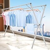 Chugod Tendedero Plegable para Ropa, 130-240cm Tendedero Plegable Retráctil, Tubería Reforzada, Portátil Tendedero...