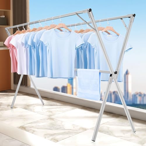 Recopilación de Tendedero Plegable que puedes comprar esta semana. 46 Chugod Tendedero Plegable para Ropa, 130-240cm Tendedero Plegable Retráctil, Tubería Reforzada, Portátil Tendedero Ajustable con 30 Ganchos, Ahorra Espacio para Interior...