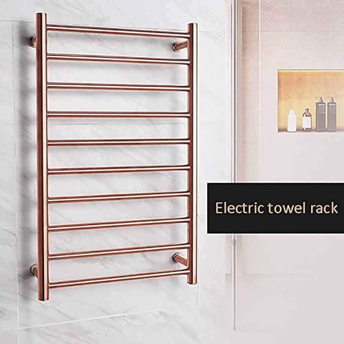 Radiador toallero eléctrico de Pared de 10 Barras, 88 W, Acero Inoxidable 304, para baño, con cableado.(Hardwired)