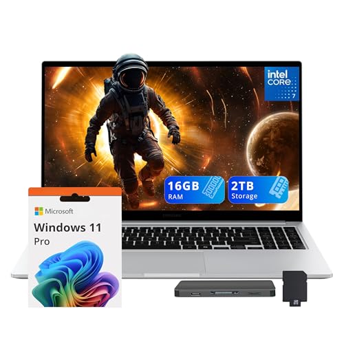Samsung Galaxy Book4 15.6�C���` FHD �r�W�l�X�m�[�g�p�\�R���AIntel 7 150U �v���Z�b�T�A16GB LPDDR4X�A2TB�X�g���[�W (1TB SSD+1TB �h�b�L���O�X�e�[�V����)�A�o�b�N���C�g�L�[�{�[�h�ACopi