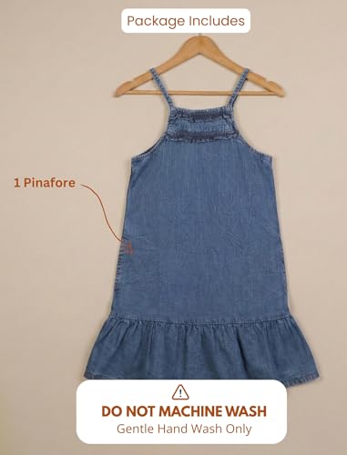 Image of Tweeny Mini Girls Kids Pure Cotton Pinafore Dress Winter Summer Premium Dungaree Dresses with Pockets (Without T-Shirt)