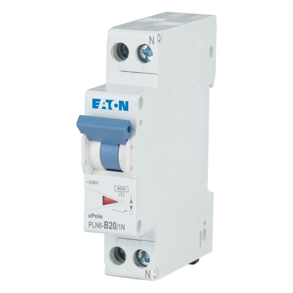 Eaton PLN6-B20/1N-DE Leitungsschutzschalter 20A 1P+N 1-polig+N B-Charakteristik LS-Schalter 1 TE eine Teilungseinheit breit (263273)