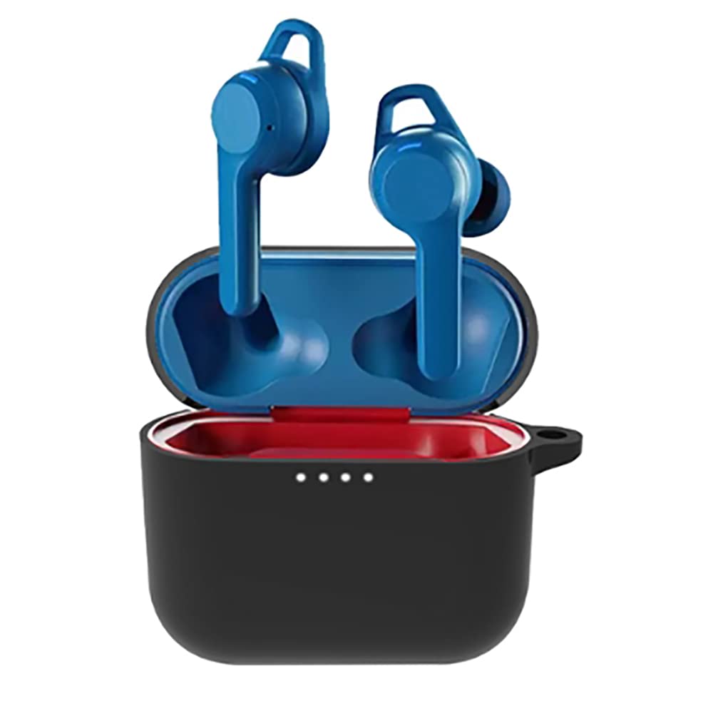 Case for Skullcandy Indy Evo Earbuds, Ultra Thin Light-weighted Soft Silicone Case with Keychain Durable Shockproof Protective Case for Indy Evo Wireless Earphones (Black)