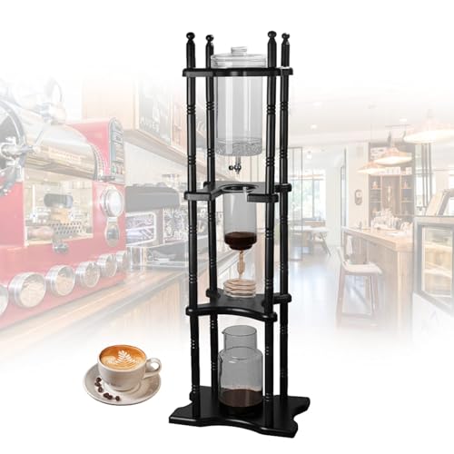 SAYEYBU Ice-Drip-Kaffeemaschine, 2500 Ml Cold Brew-Drip-Kaffeekanne, Manuelle Cold Brew-Kaffeemaschinen Im Retro-Stil, Haushaltskaffeemaschine Aus Kiefernholz Und Glas – Bild 8