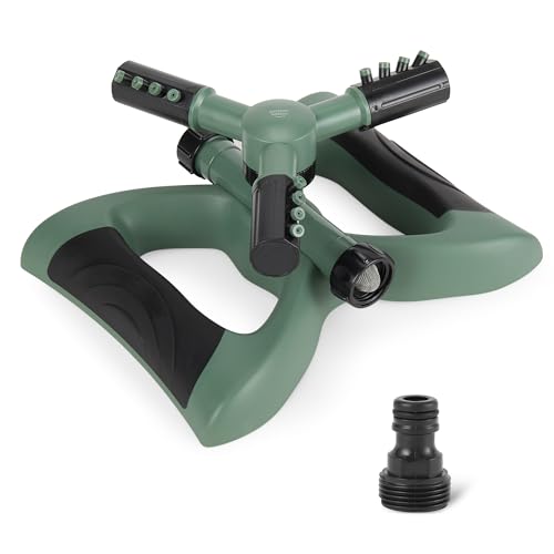 Amazon Basics Aspersores giratorios para jardín, Color Verde, Paquete de 1