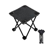 Portable Folding Camping Stool, 13.5 Inch Height, with Carry Bag, for Outdoor, Beach, Hiking, Fishing (Black)