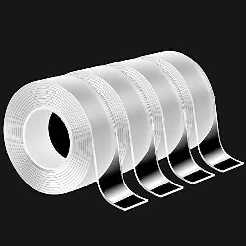 skyweon Double Sided Tape Heavy Duty Removable Mounting Tape,Nano Double Tape Transparent Sided Tape Reusable Waterproof Double Sided Tape for Paste Items Walls,Poster,Photo,Mirror,Carpet(9.85FT)