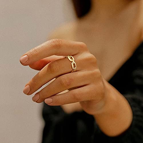 VNOX 18K Gold Plated/Silver Stainless Steel Cuff Link Ring for Women2