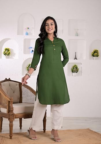 Image of Armiya Rayon Solid Straight Kurta /Kurti for Women & Girls