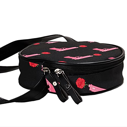 Rose Gun Cross Body Bag Sling Bags Canvas Messenger Bag For Men&Women Round Purse #TOP3