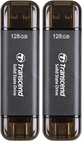 Transcend SSD Portable ESD310C 128GB noir de haute précision technologique