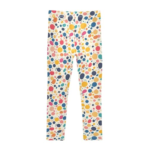 KLL Cute Colorful Irregular Polka Dot Toddler Girl Legging Stretch Full Length Athleisure Pants Running2
