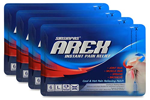 SINSINPAS AREX Cool & Hot Pain Relieving Patch, Large 4 Pack (24 Patches Total)