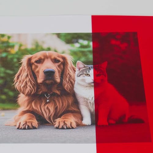Image of A4 PVC Flexible Plastic Sheets, 10Pcs 0.3mm Thick A4 Size, Transparent DIY Crafts Film (Red)