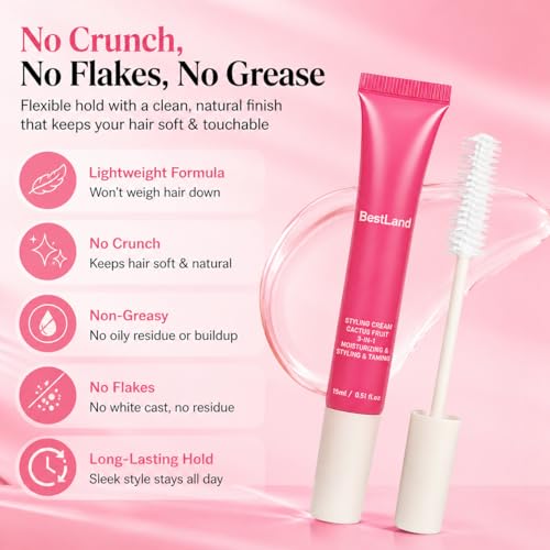 Image of Cactus Fruit 3-in-1 Hair Taming Wand for Flyaways & Frizz - Slick Back Hair Stick with Lightweight Styling Cream, Non-Greasy Hair Mascara for Baby Hair, Edge Control & Smooth Finish, Citrus Scent