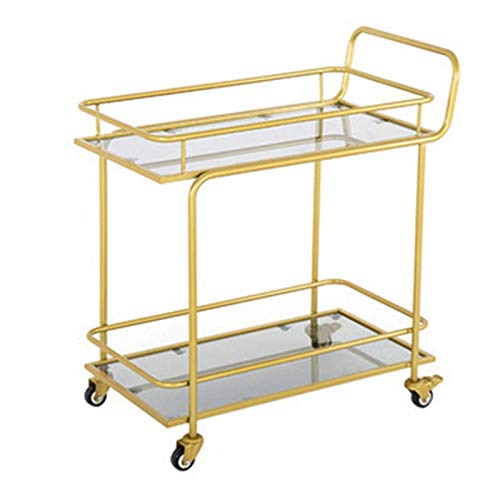 MFRELMNZG Trolley Gold Bar Cart with Wine Rack and Marble Glass Serving Industrial Style for Hotels Restaurants and Home Use