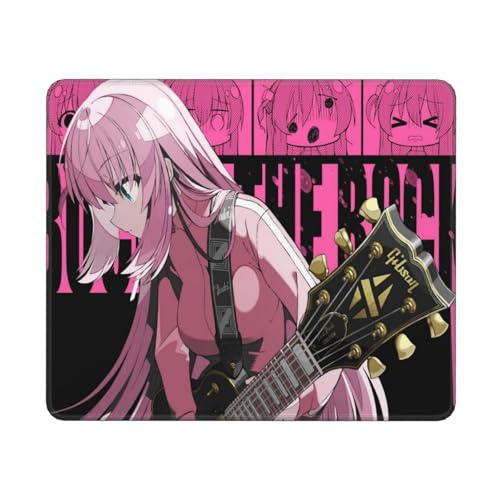 Anime Characters Bocchi The Rock Gaming Mouse Pad Non-Slip Mousepad Stitched Edge Computer Mouse Pads for Desk Accessories 10x12in
