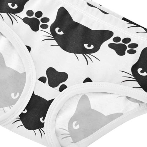 Black Cat Paw Prints Panties Little Girl Toddler Girls Underwear Cotton Aesthetic Kids Briefs Undies 2t4